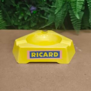 Cendrier Ricard Vintage Jaune 3 Cigares – Cendrier Publicitaire de Bar Bistrot