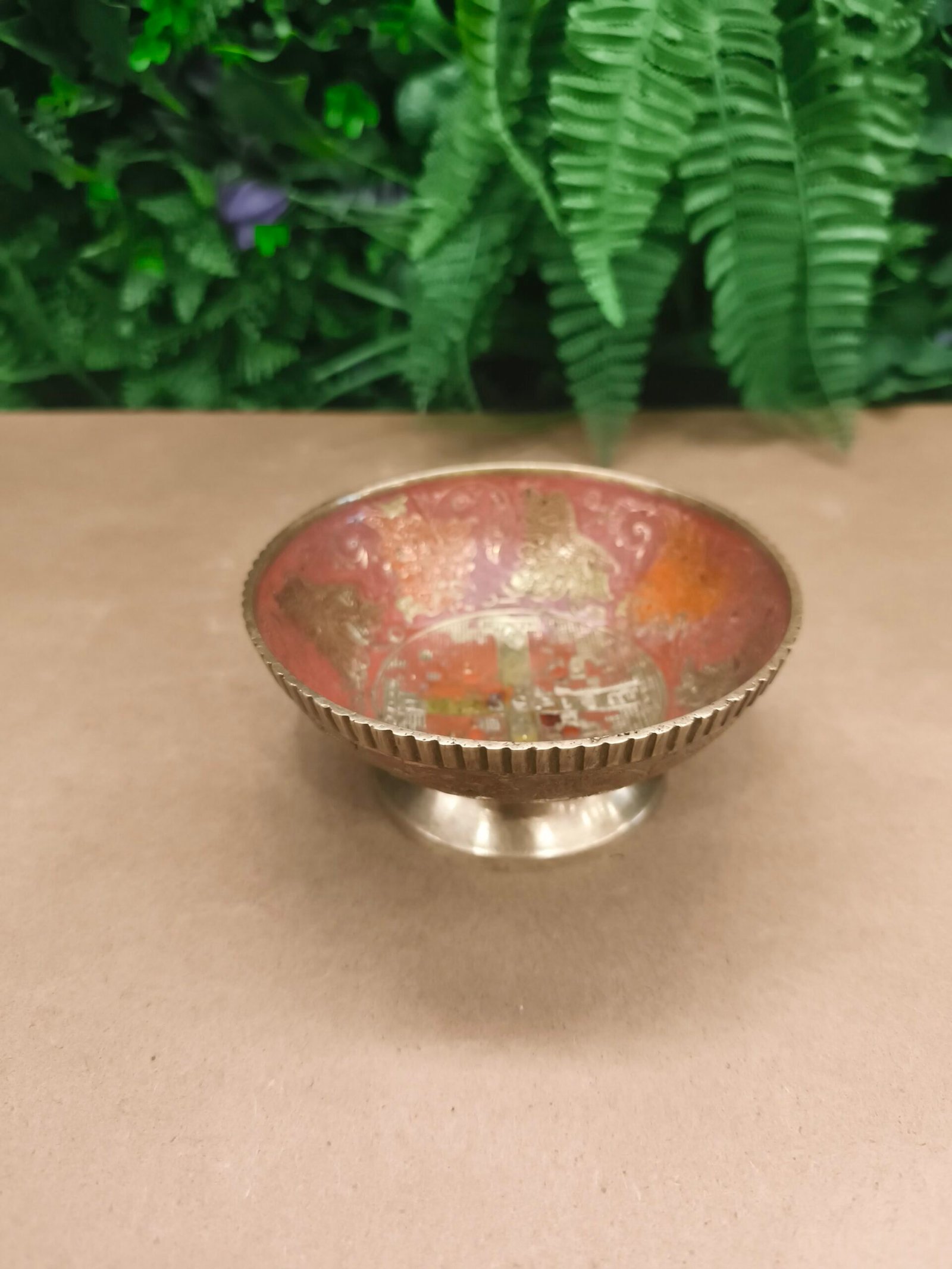 Coupelle Vide-Poche Vintage en Métal Émaillé Rouge