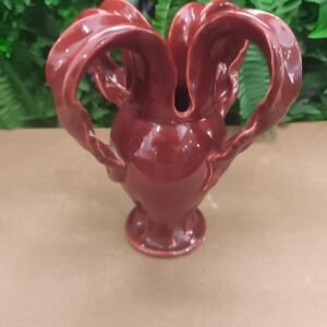 Vase Tulipe Vallauris Vintage Rouge Bordeaux